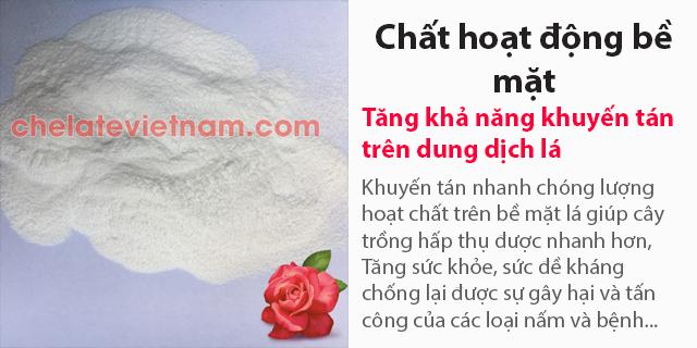 Chất hoạt động bề mặt (Tăng khả năng khuyến tán dung dịch trên bề mặt lá)